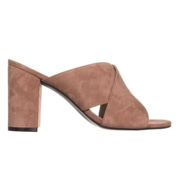 Revolve ARTURO CHIANG JESSICA Pink Mauve Suede Criss Cross Slip On Block Heel - Picture 1 of 13